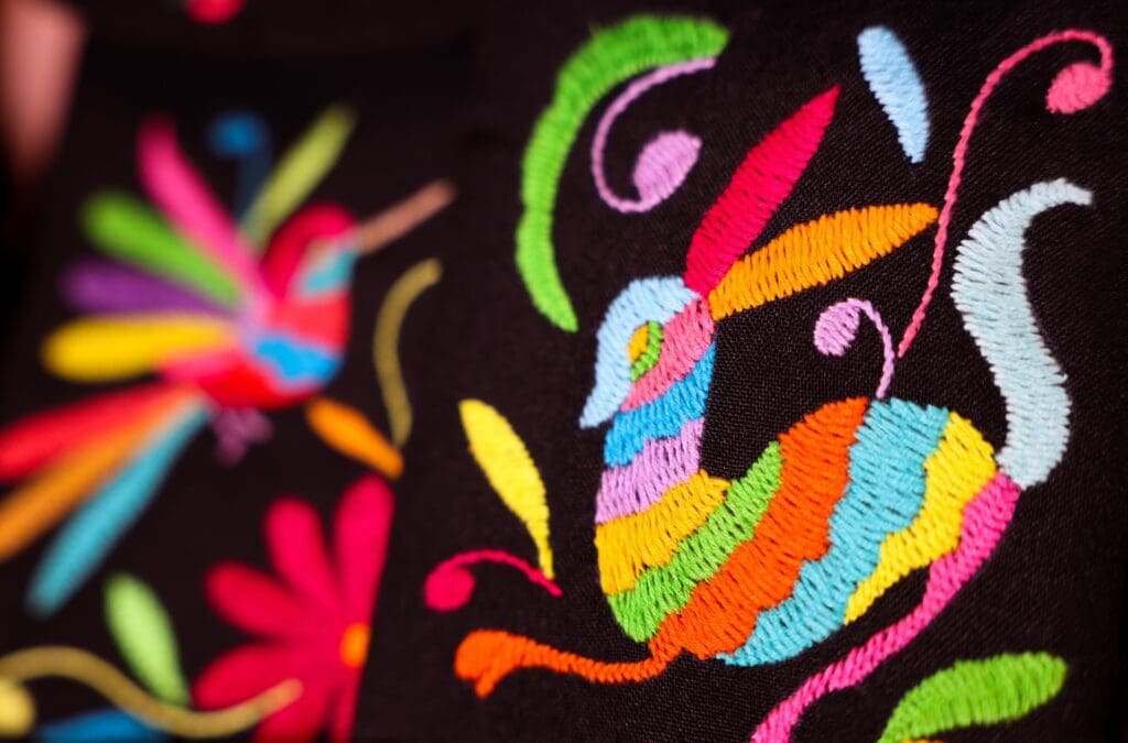 Embroidery of an animal, created using Mexican traditional methods.