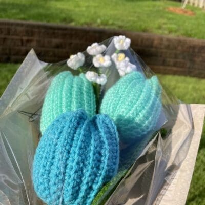Image of crochet tulip bouquet.