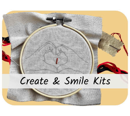 Button reading 'Wearable and Shareable Art' featuring two models wearing dress designed by B Magic Craft Hands.