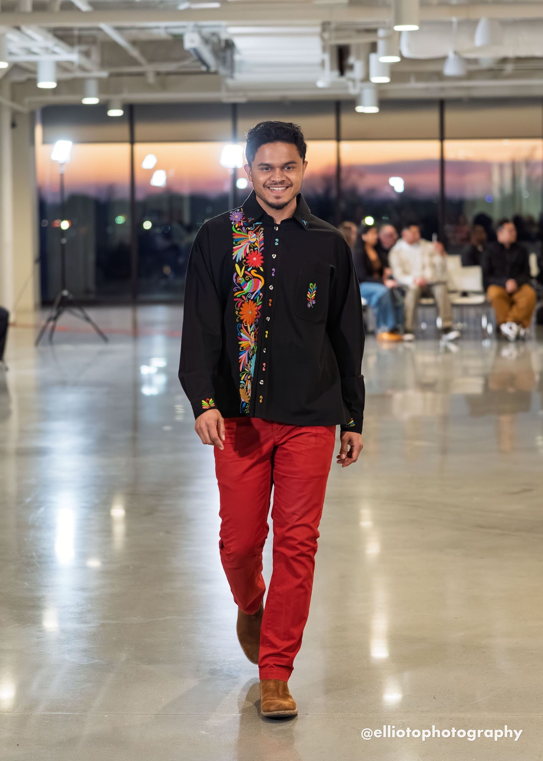 Hand-Embroidered Tenango Radiant Black Shirt - Image 3